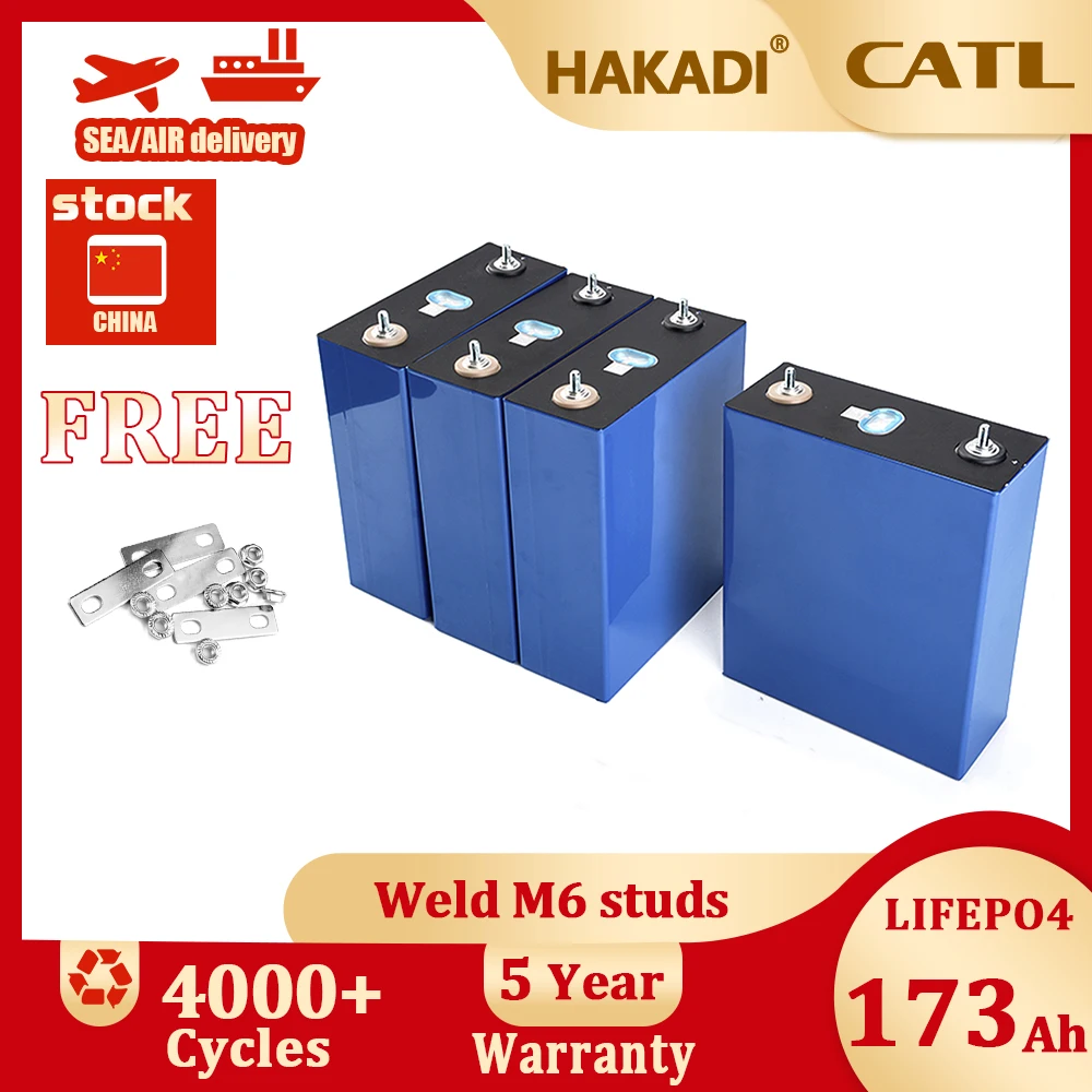 

Lifepo4 аккумуляторные батареи 3,2 В 173 Ач CATL призматическая батарея для солнечного инвертора накопителя энергии Marine RV Power Bank 4-16 шт.