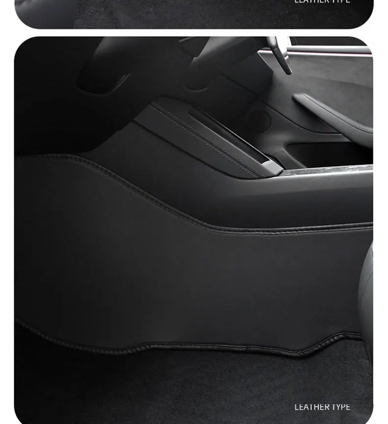 Carbon-Flash-Schutz für Tesla Model Y 2021-2024 Mittelkonsole, Zwei Seitenpaneele, Anti-Kick-Pad, Schutzabdeckung aus Leder – Detail 15