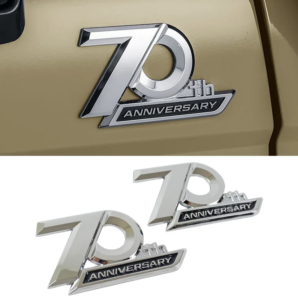 2pcs Chrome 70th Anniversary Side Emblem Sticker for   Land Cruiser 70 Series LC76 LC79 LC78 LC75 Accessories