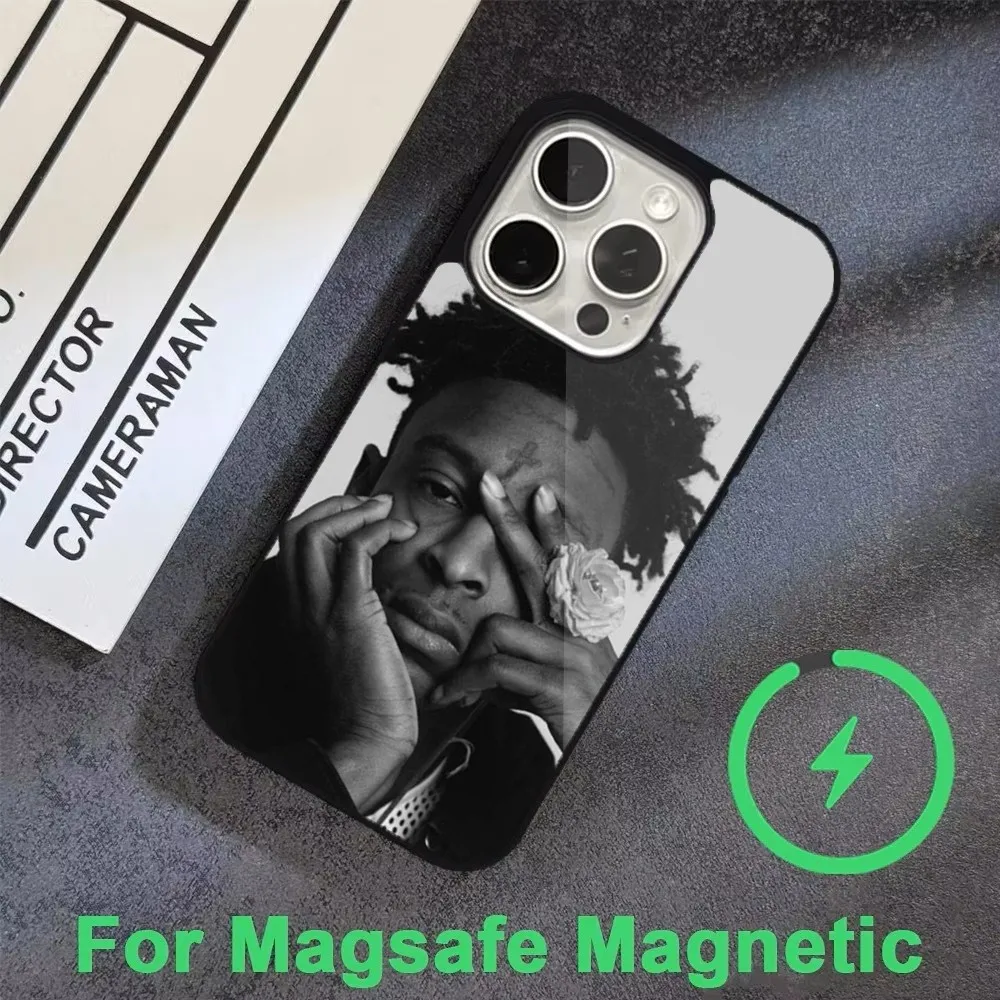 21 S-Savage I-ISSA حافظة هاتف مغني الراب لهواتف iPhone 16,15,14,13,12,11,Pro,Max,Plus,Mini,Magsafe,حافظة شحن لاسلكية مغناطيسية