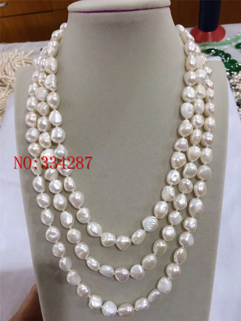 

new natural 48“ & 60" 8-10mm baroque white freshwater pearls necklace Long sweater chain