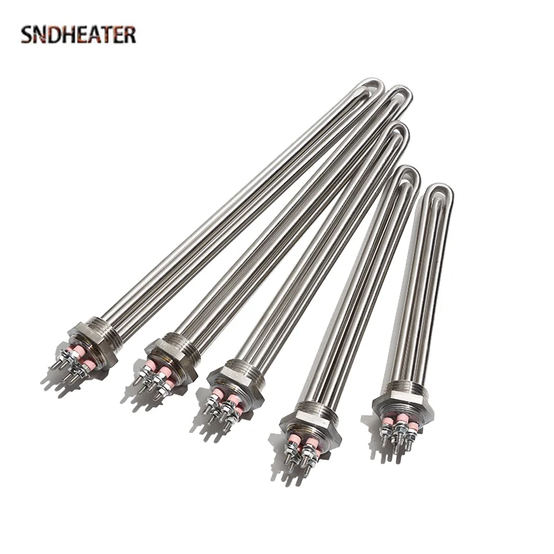 SNDHEATER 120V 220V DN25 1inch Thread Solar Heating Element for Water Ten Tubular Heater with Cap 1500W 2500W 3500W 4500W 5500W