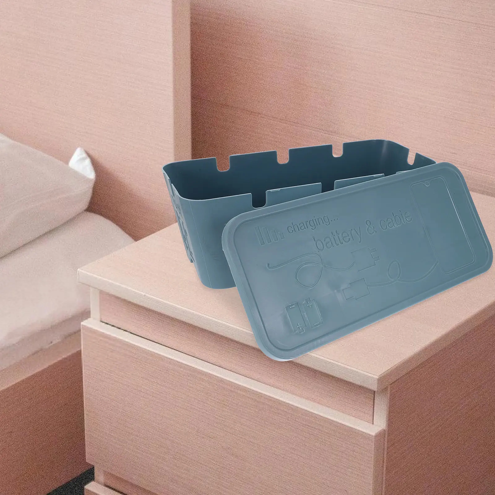 

Органайзер для кабелей, большой пластиковый бокс для хранения проводов, держатель для удлинителя с доступом к розеткам, многофункциональный настольный органайзер