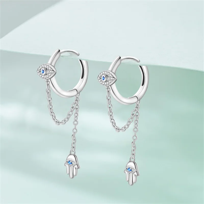 Faith Tassel Earring for Women 925 Sterling Silver Hoop Earring Jewelry Fashion Graduation Birthday Gifts for Girls Teen