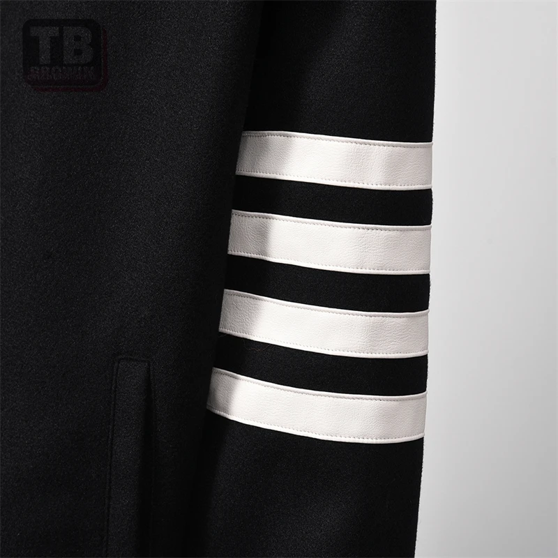 TB Flagship-Store Brand men\'s women\'s baseball uniforms stand-up collar striped long-sleeved raglan sleeves jacket