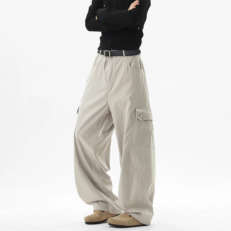 Рабочие брюки-карго, мужские свободные широкие брюки, модные повседневные брюки с несколькими карманами, осенне-весенний дизайн Sensation