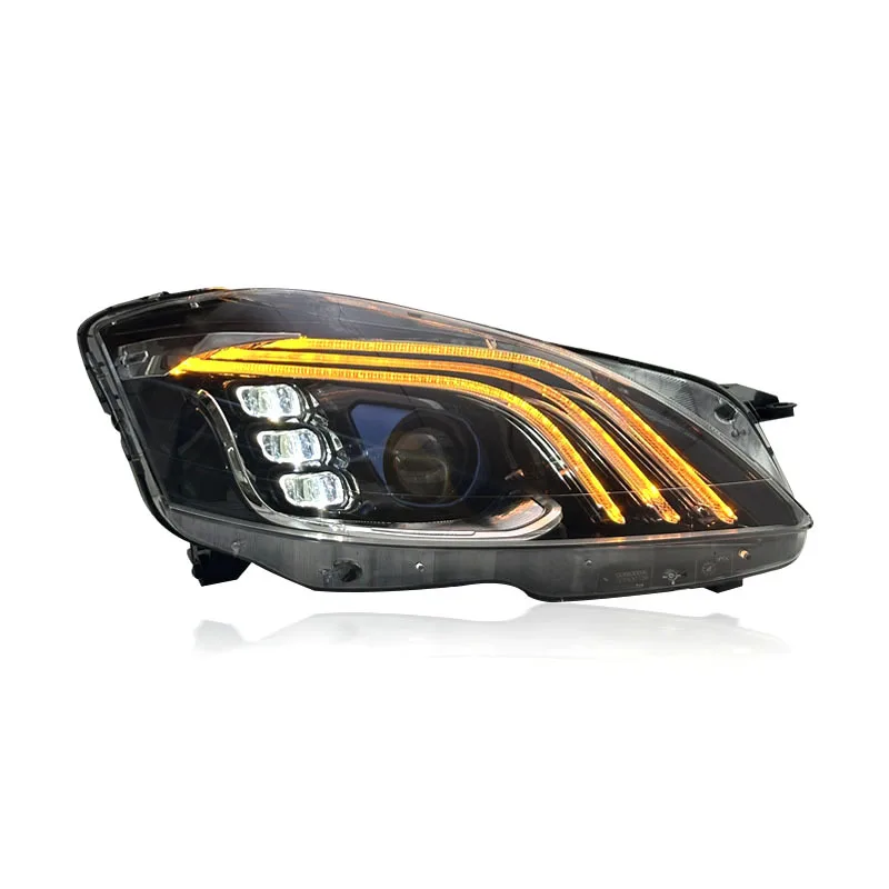 -For Upgraded  Style High Power LED Headlight Assembly 20W for S-Class W221 2006-2012 DRL Sequential Turn Signal^