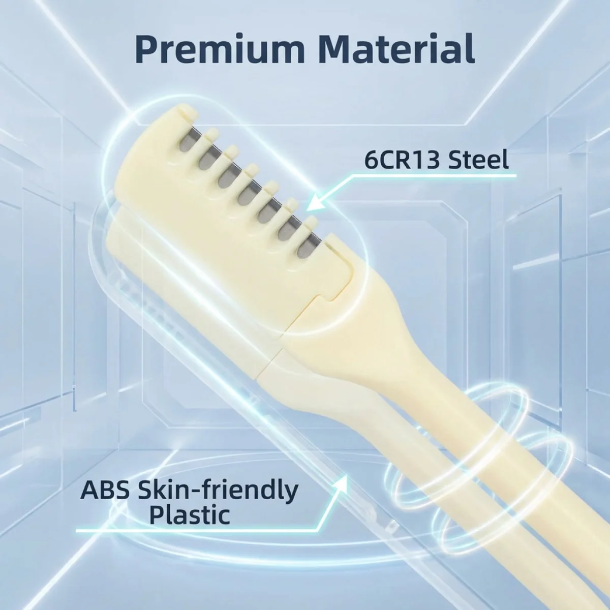 Electric Manual Nose Hair Trimmer – Dual-Purpose for Nose & Ear, 6CR13 Steel No Pinch, Comfort Handle, Easy Carry with Transpare
