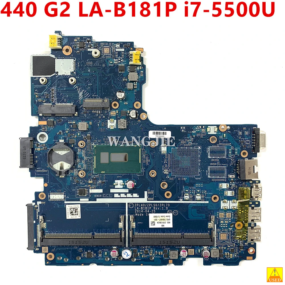 

FOR HP Probook 440 G2 Laptop Mothebroard 798497-601 798497-501 798497-001 ZPL40 ZPL50 ZPL70 LA-B181P i7-5500U 100% Test