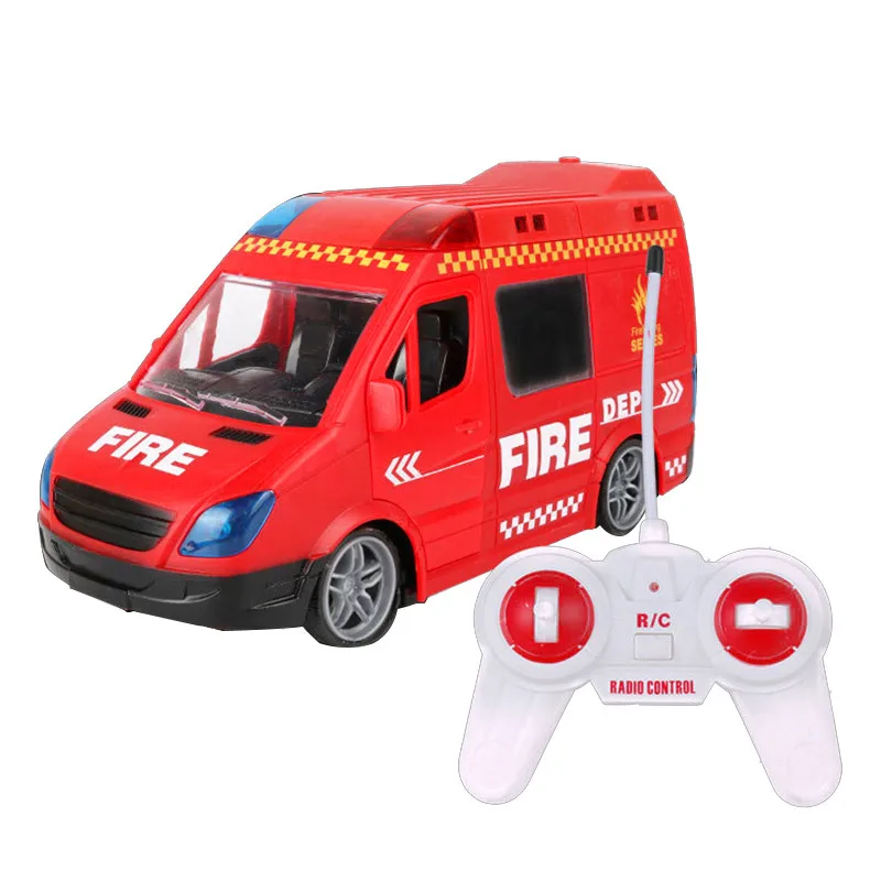 1: 20 4CH RC Ambulance Toy Car City Simulation Light Music Fire Truck Rescue Vehicle Model Gift For Kids