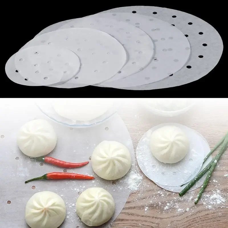 Restaurant Under Disposable Streamer Paper Liners Air Fryer Non-Stick Basket 100pcs Steamer Papers White Kitchen Steamer