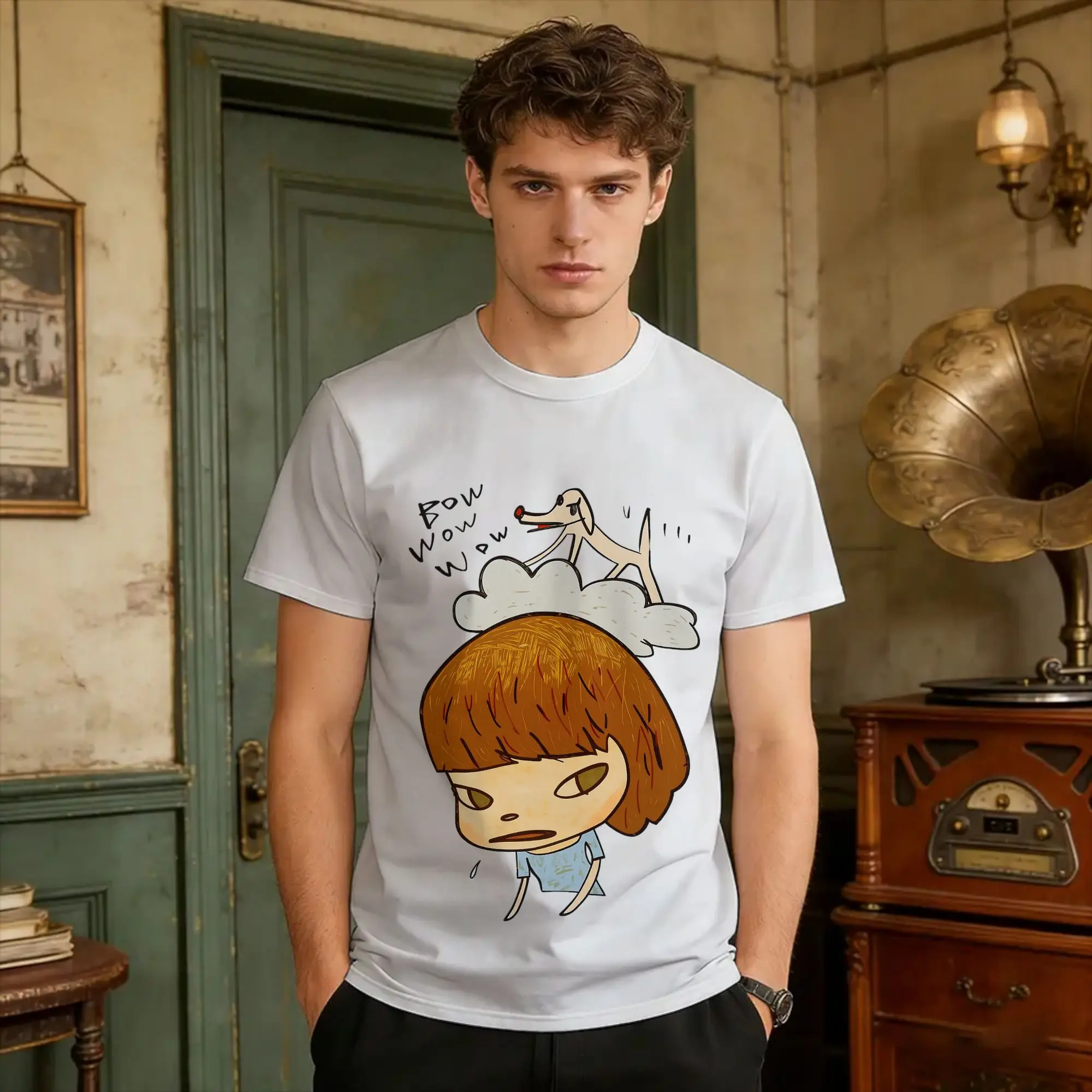 Yoshitomo Nara Fashion T Shirt Summer  Harajuku T-Shirts Cotton O-Neck 4XL 5XL 6XL Top Tees Short Sleeve Y2K Retro Tops