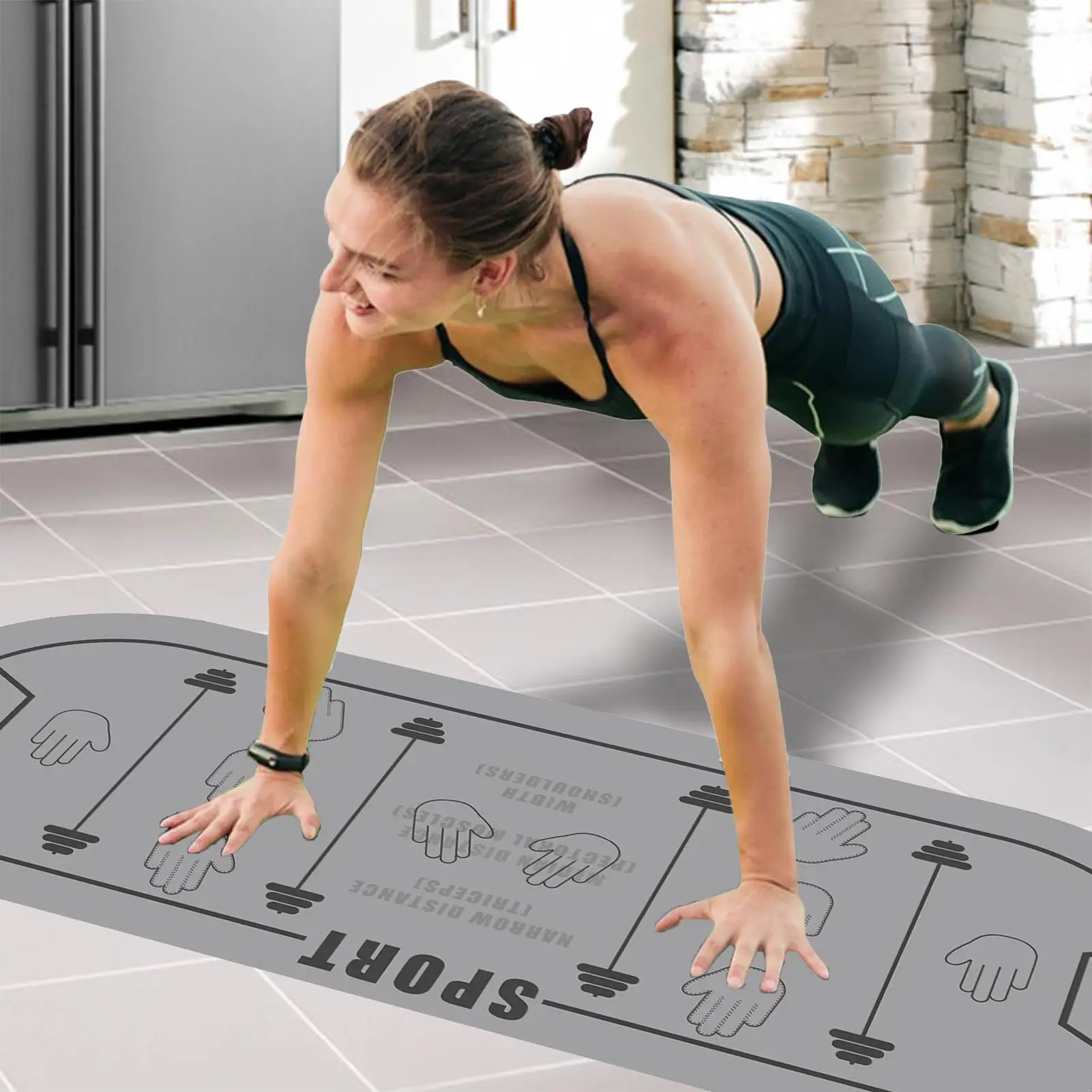 

Коврик для фитнеса с эффектом пуш-ап, оборудование для тренировок в тренажерном зале, коврик для упражнений с эффектом пуш-ап для мужчин, женщин, начинающих, профессионалов, спортсменов