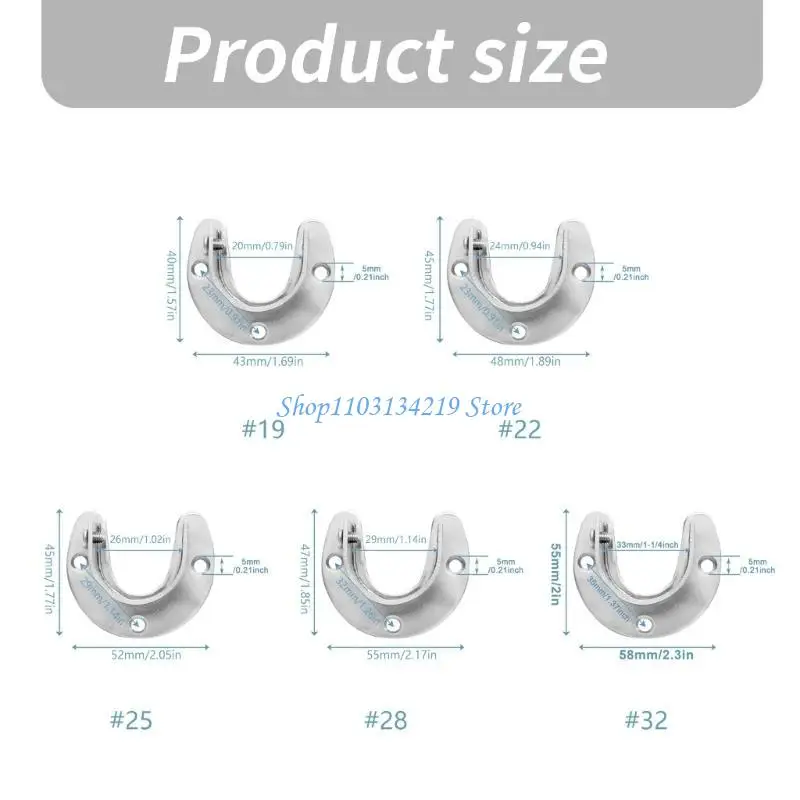 N5KC 2pcs Steel Curtain Rod Supports Rod Brackets Simple Installation for Closet Use