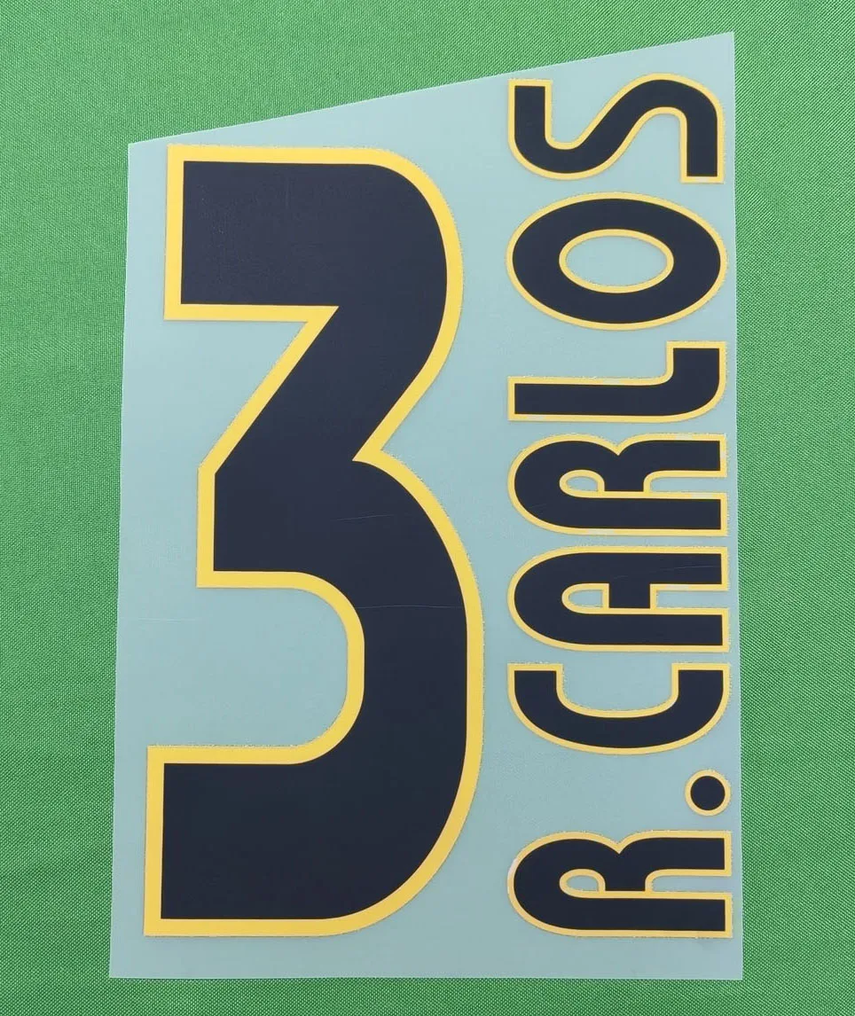 Retro Soccer Nameset Printing Super Star DIY CUSTOMIZE NAME NUMBER Heat Transfer Soccer Patch Badge