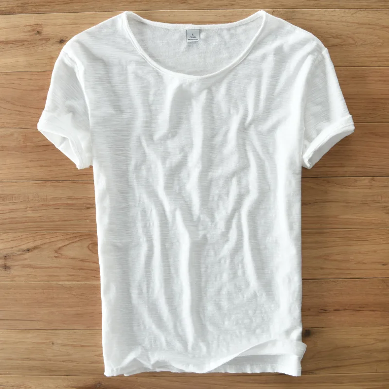 100% Cotton New Summer Linen T Shirt Men Short Sleeve O-NECK Breathable Tops&tee Soft White T-shirt High Quality 213