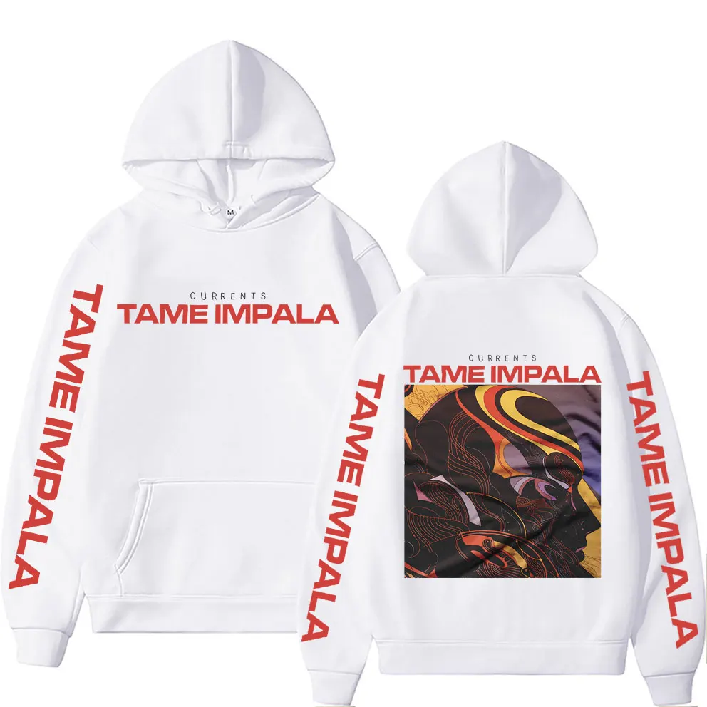 Tame Impala dwustronny bluza z kapturem z nadrukiem męski polar bawełniane bluzy z kapturem mężczyzn kobiety na co dzień luźna bluza męska w stylu Gothic Rock odzież uliczna