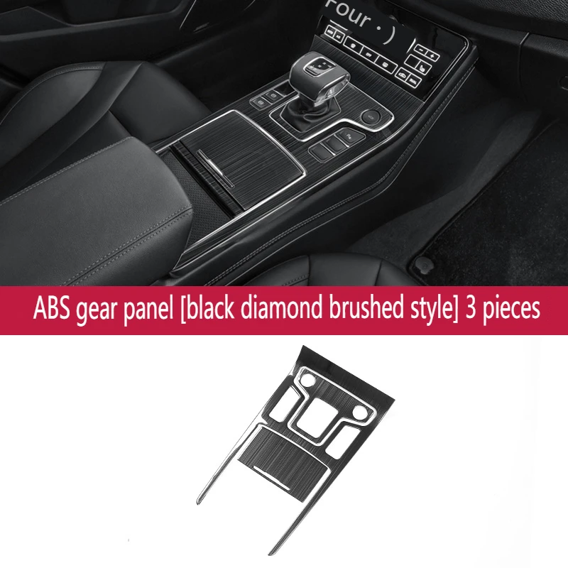 ABS Hardboard Brushed Black for Hongqi H5 2020-2022 Car Center Control Gear Panel Trim Internal Modificate Decorate Accessories