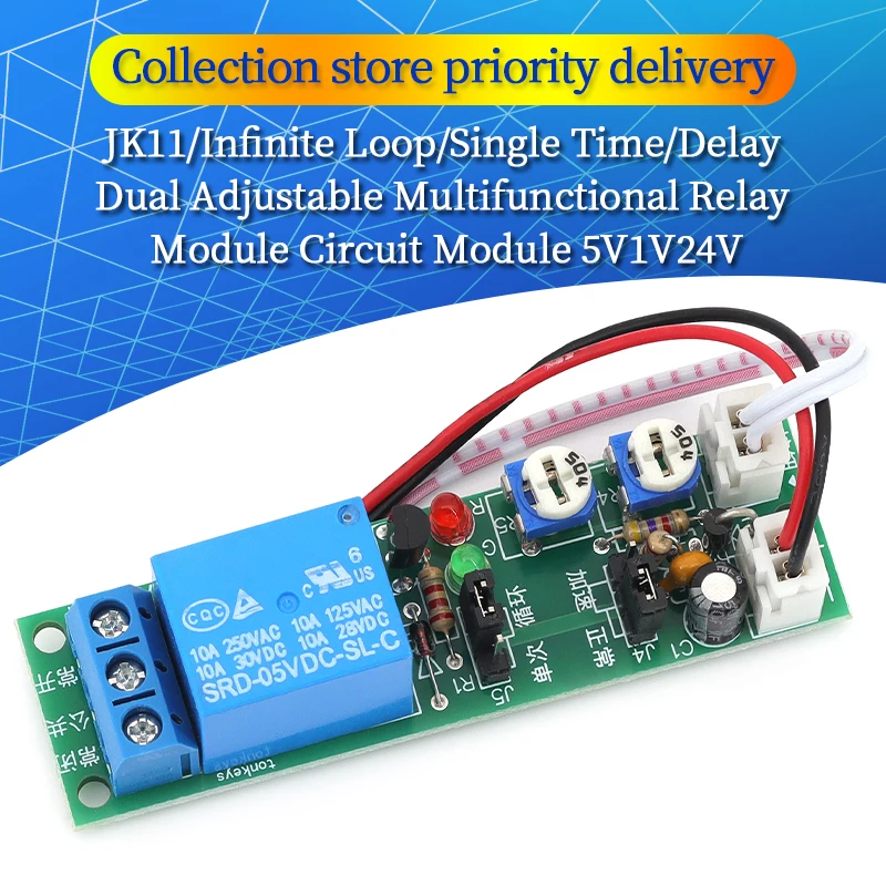 Produktbild von 12V DC Timer-Relais – Unendlicher Zyklus Ein-/Ausschalter (60 Min, Loop-Modul)
