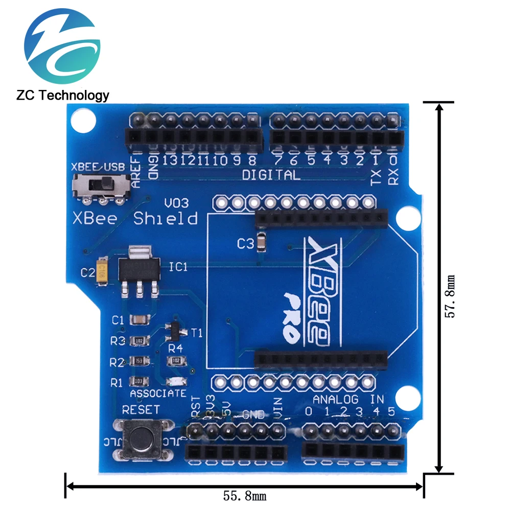 Bluetooth XBee Shield V03 Module Wireless Control For XBee ZigBee Board For Arduino Serial Adapter Module FT232RL IC 3.3V 5V IO