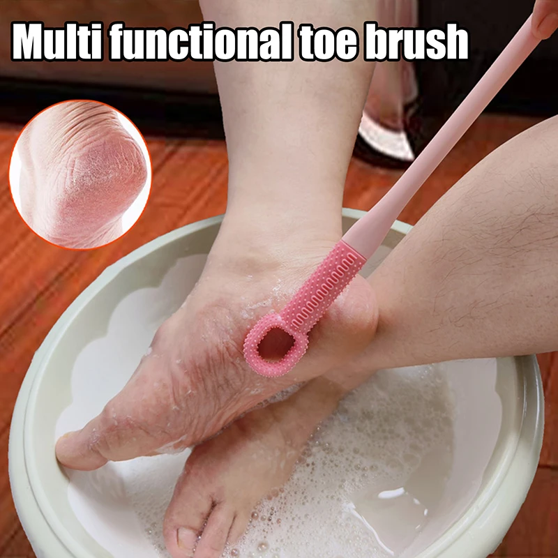 Toe Cleaning Brush Skin Exfoliation Shower Feet Cleaner Scrub Foot Brush With Long Handle Foot Scrubber For Men And Women Senior