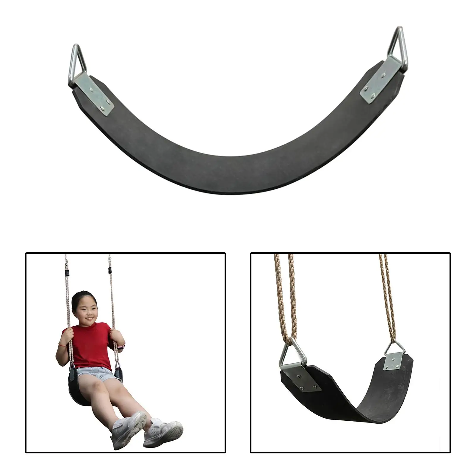 Replacement Swing Seat Garden Swings with Metal Triangle Rings Hanging Swing Yard Swing for Playground Gym Backyard Garden Yard