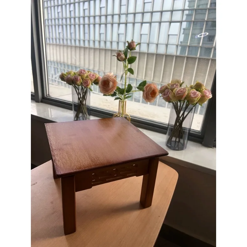 Carved Vintage Flower Stand Desktop Plant Stand Multi Tier Storage Rack for Office Desk Indoor Living Room Home Decor Furniture