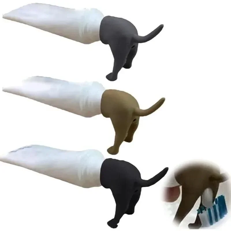 أنبوب الكلب بعقب معجون الأسنان توبر أنبوب معجون الأسنان غطاء القيء توبر موزع قبعة الحيوان أدوات مضحكة هدية للأصدقاء