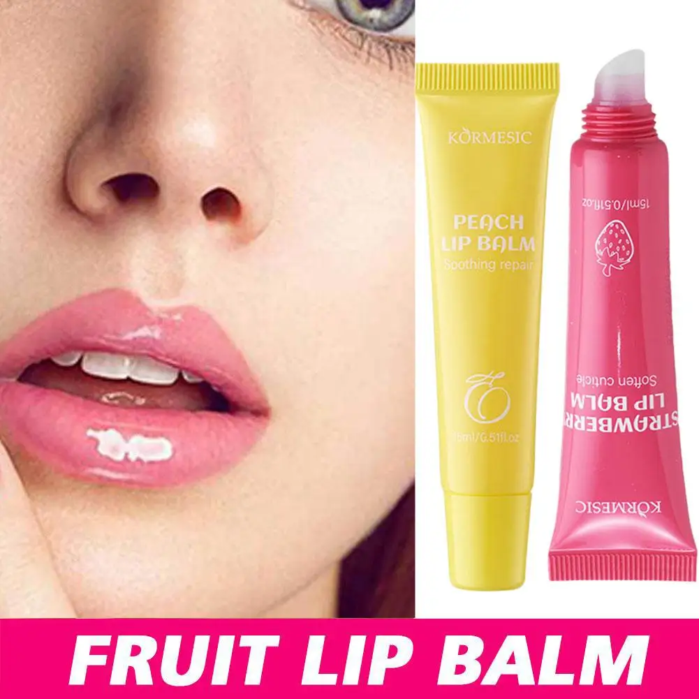 Bálsamo labial perfumado de frutas, hidratante, reparación y bálsamo, eliminación de piel, aromas, cuidado de los labios, fresa muerta, melocotón Q3m3