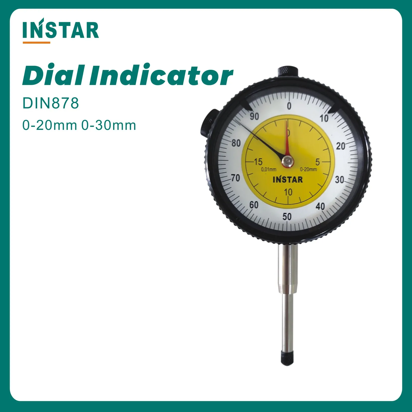 INSTAR Dial Indicator 0-20mm  0-30mm Dial Gauge DIN Standard Industrial Quality 0-10mm 0.01mm