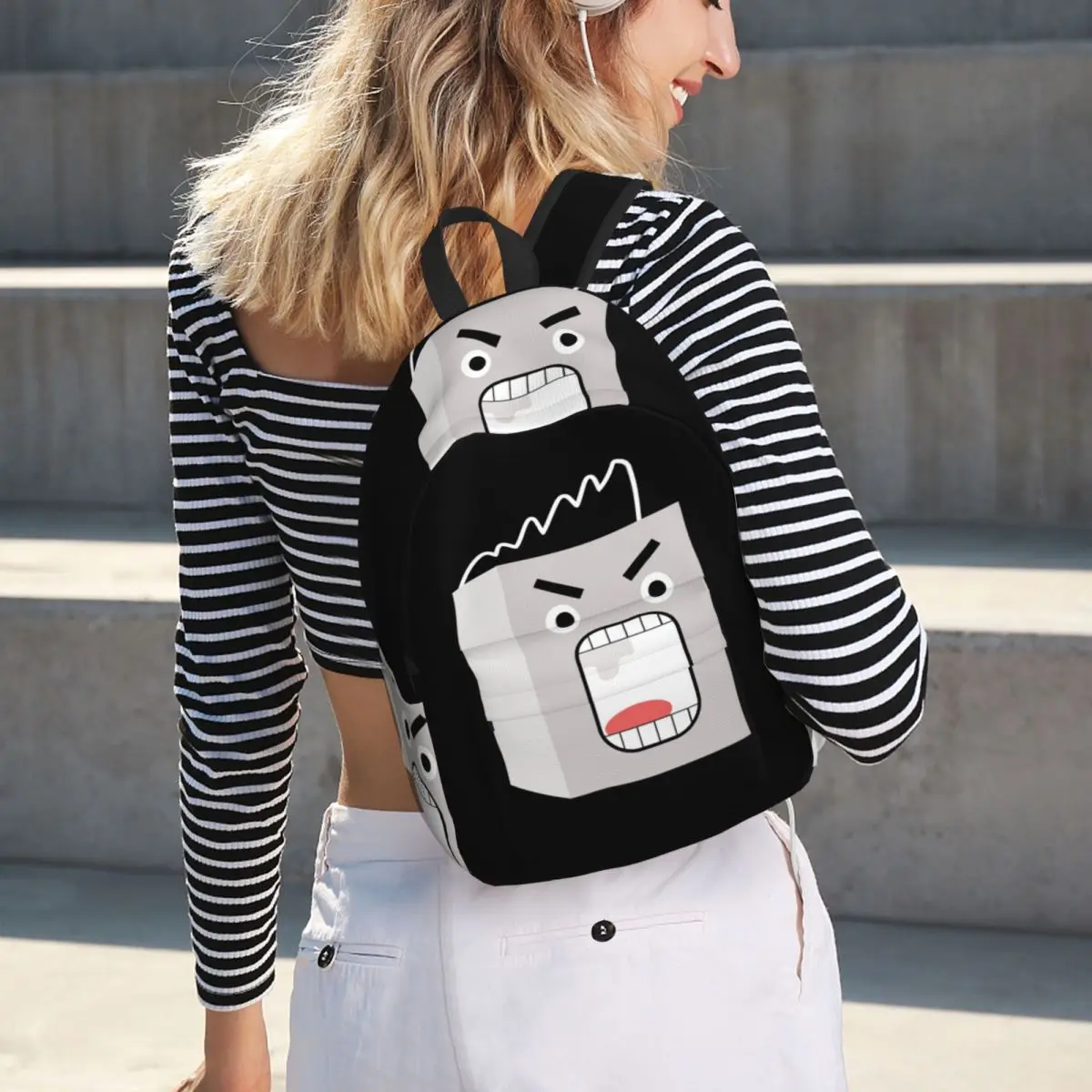 Metal Face Backpack Student BookBag Kids School Bag Computer Shoulder Bags for Boys Girls