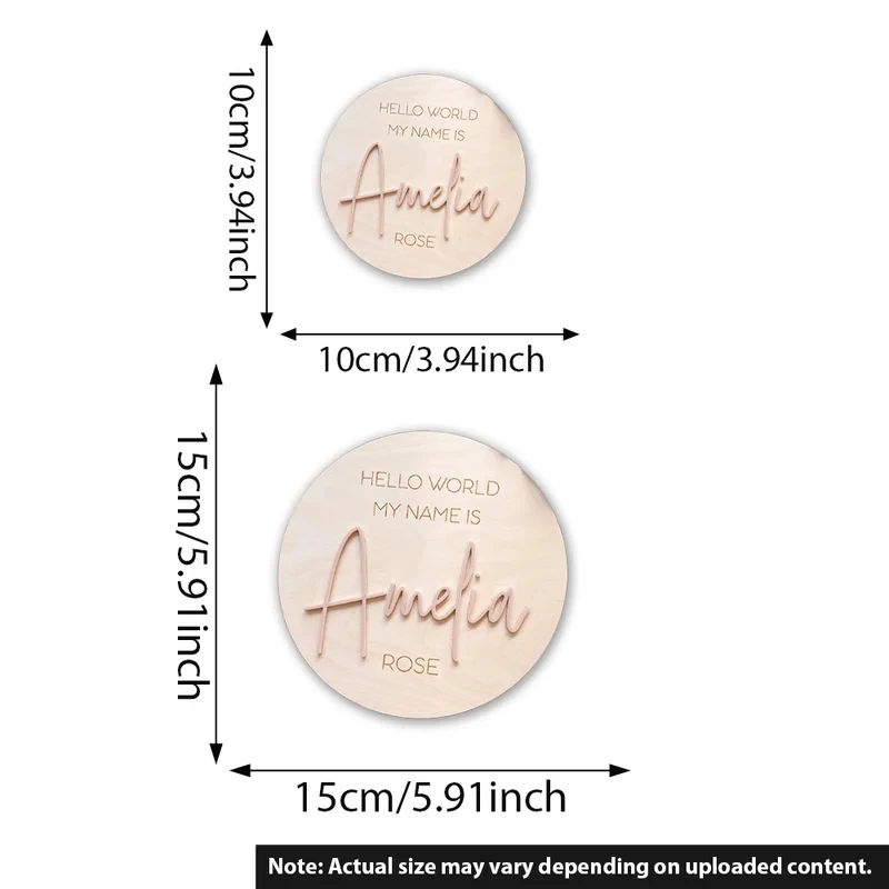 Personalised Wooden Hello World Name Plaque - Newborn announcement Sign