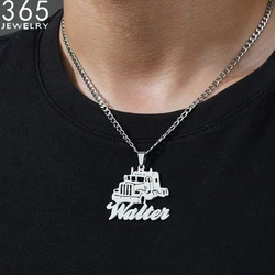 Customized Name Necklace Personalized Pendant 5mm NK Chain Truck Style Custom Nameplate Necklaces Jewelry for Men Birthday Gift