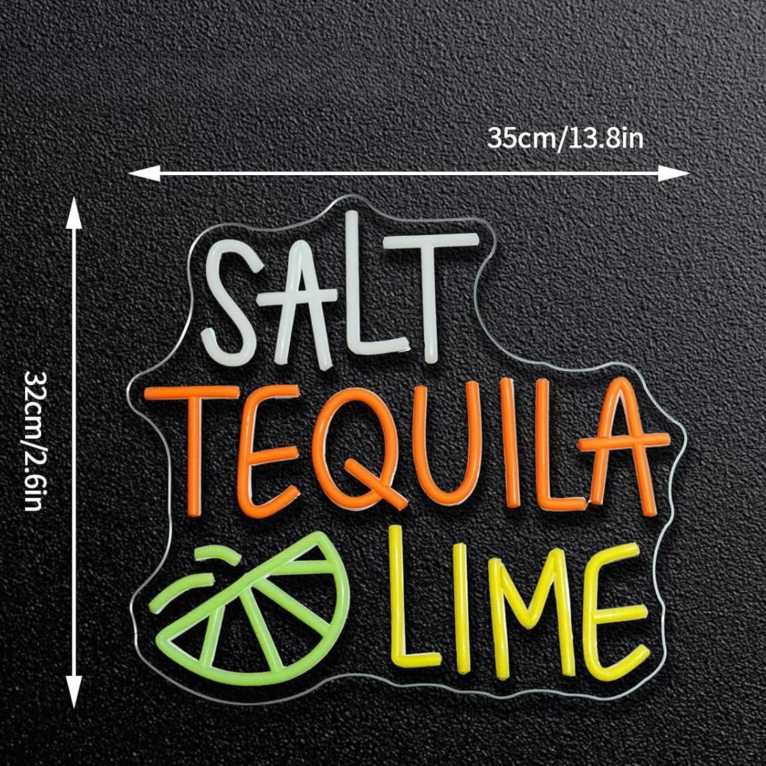 Salt Tequila Lime Neon Sign Led Dimmable Cocktail Bar Neon Light Sign for Man Cave Restaurant Kitchen Home Bar Pub Party Decor