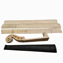 Flames 4/4 Violin Head Neck Ebony Fingerboard Fretboard Flames Violin Rib Side Blanks Maple Wood