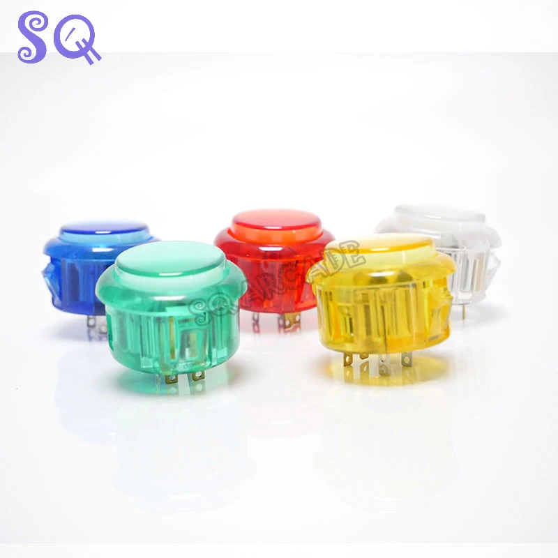 5pcs Arcade Push Button Snap 24mm 30mm Transparent Switch Buttons LED Lighting 5V 12V for DIY Raspberry pi MAME PC Pandora Game