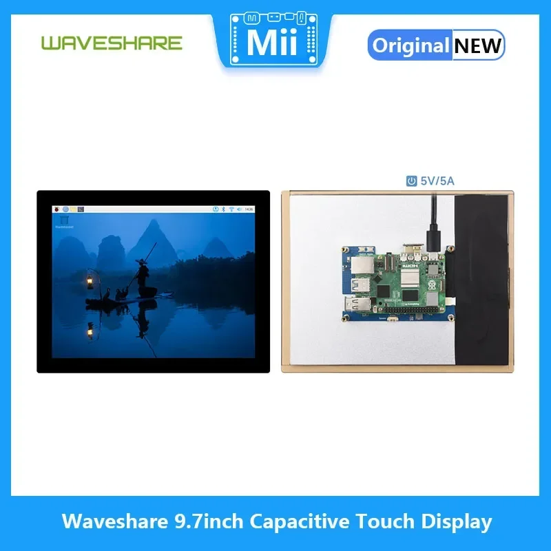 Waveshare 9,7 Zoll kapazitives Touch-Display 768 x 1024, gehärtete Glasscheibe, HDMI-Schnittstelle, IPS-Panel, 10-Punkt-Touch