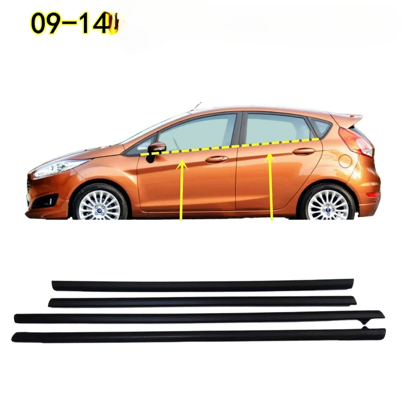 4 Pieces Window Glass Rubber for Fiesta 2009-2014 Weatherstrip for Fiesta Glass Outer Laminate Protector Weatherstrip