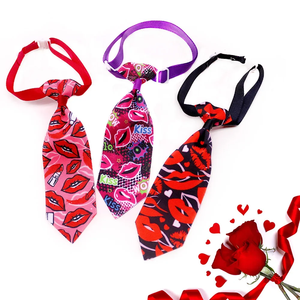 

50pcs/Pack Pet Dog Cat Small Tie, Love Romantic Pink Festival Adjustable Collar Decorative Small Tie Dog Bow Tie