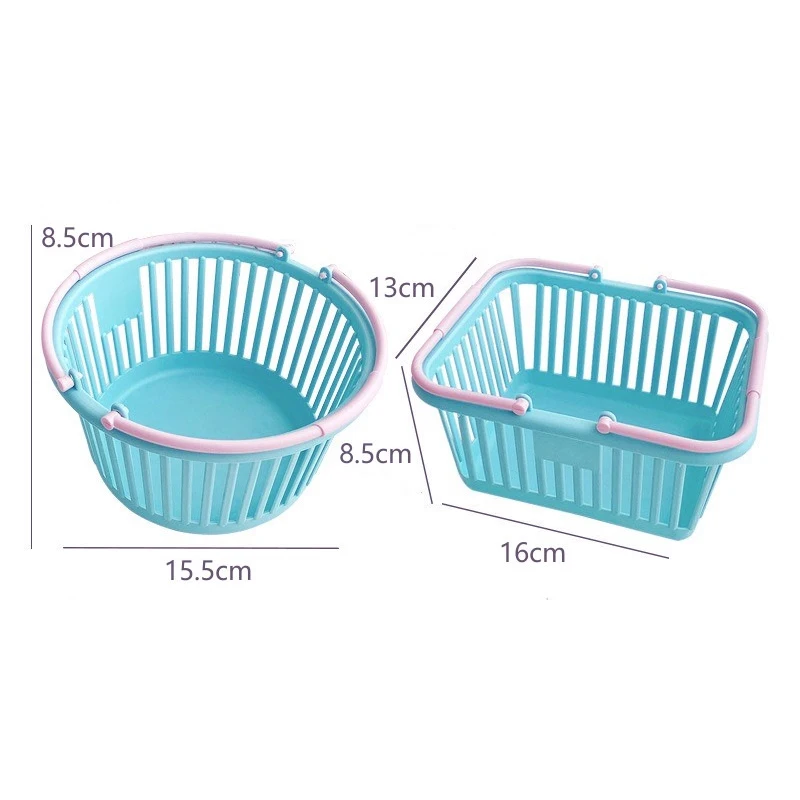 Kitchen Storage Basket Hollow Portable Shower Bath Baskets Desktop Fruit Baskets Child Toys Snack Plastic Organizer