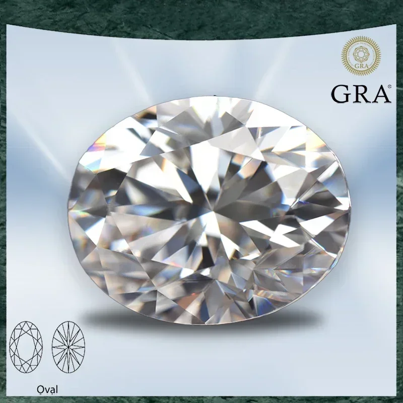 

Moissanite Stone D Color Oval Cut VVS1 with GRA Certificate for Gemstone Charms Beads Advanced Jewelry Making Materials