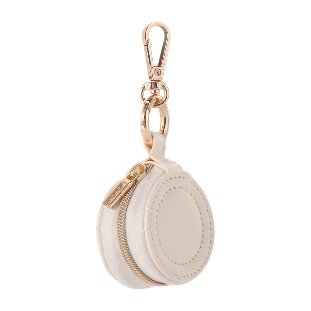 

Mini Portable Jewelry Storage Bag Round Earring Organizer Storage Case With Keychain Minimalist Display Jewelry Box Travel