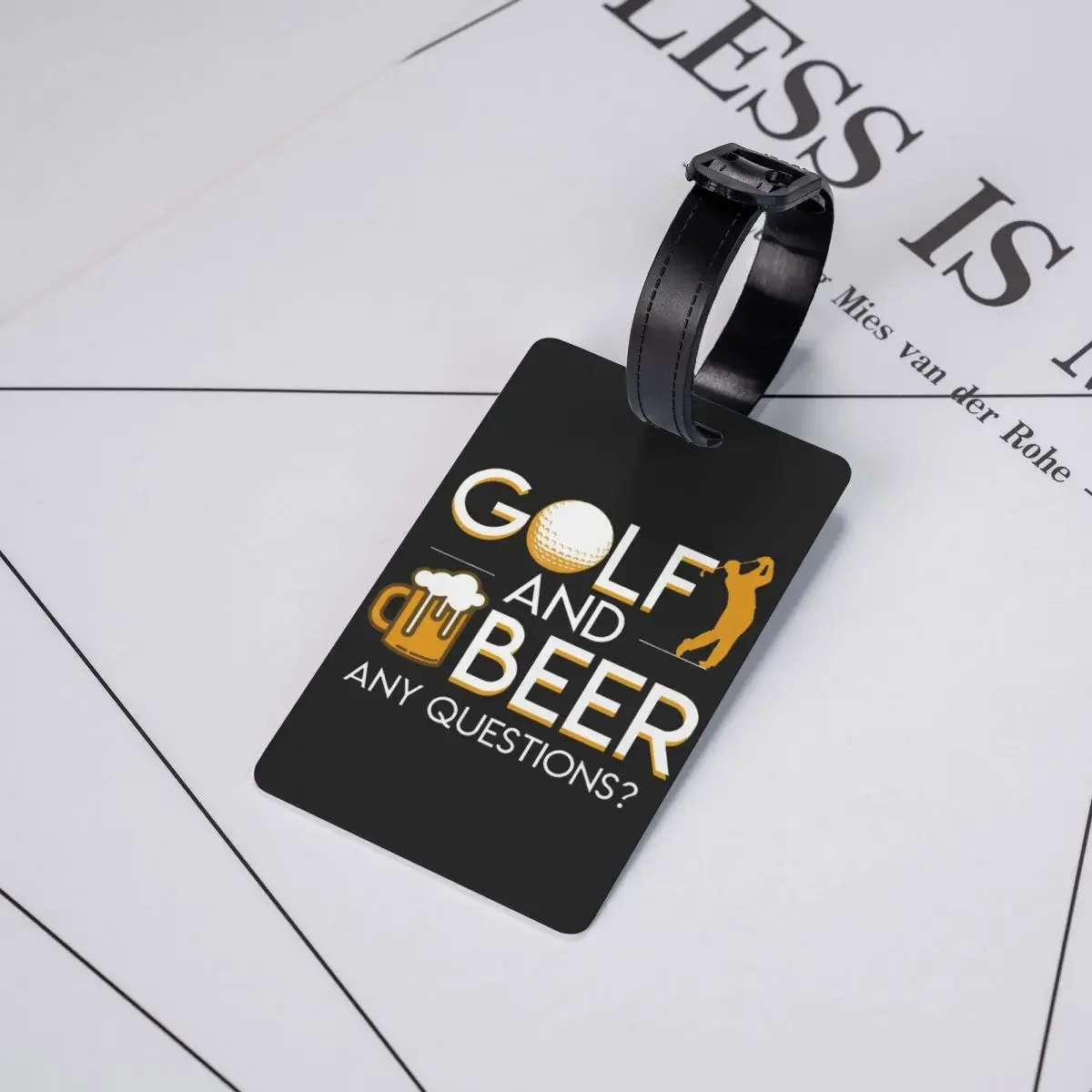 Custom Golf And Beer Luggage Tag Privacy Protection Baggage Tags Travel Bag Labels Suitcase