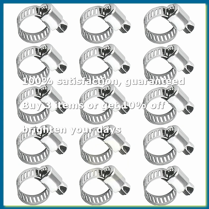 15 Pcs Stainless Steel 8mm to 12mm Hose Pipe Clamps Clips Fastener-A20R
