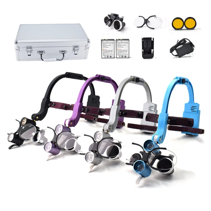 

Colorful 2.5X 3.5X D ental LED Head Lamp 5W Electric Surgical Headlight for Magnification Binocular Loupes Lab Equipment