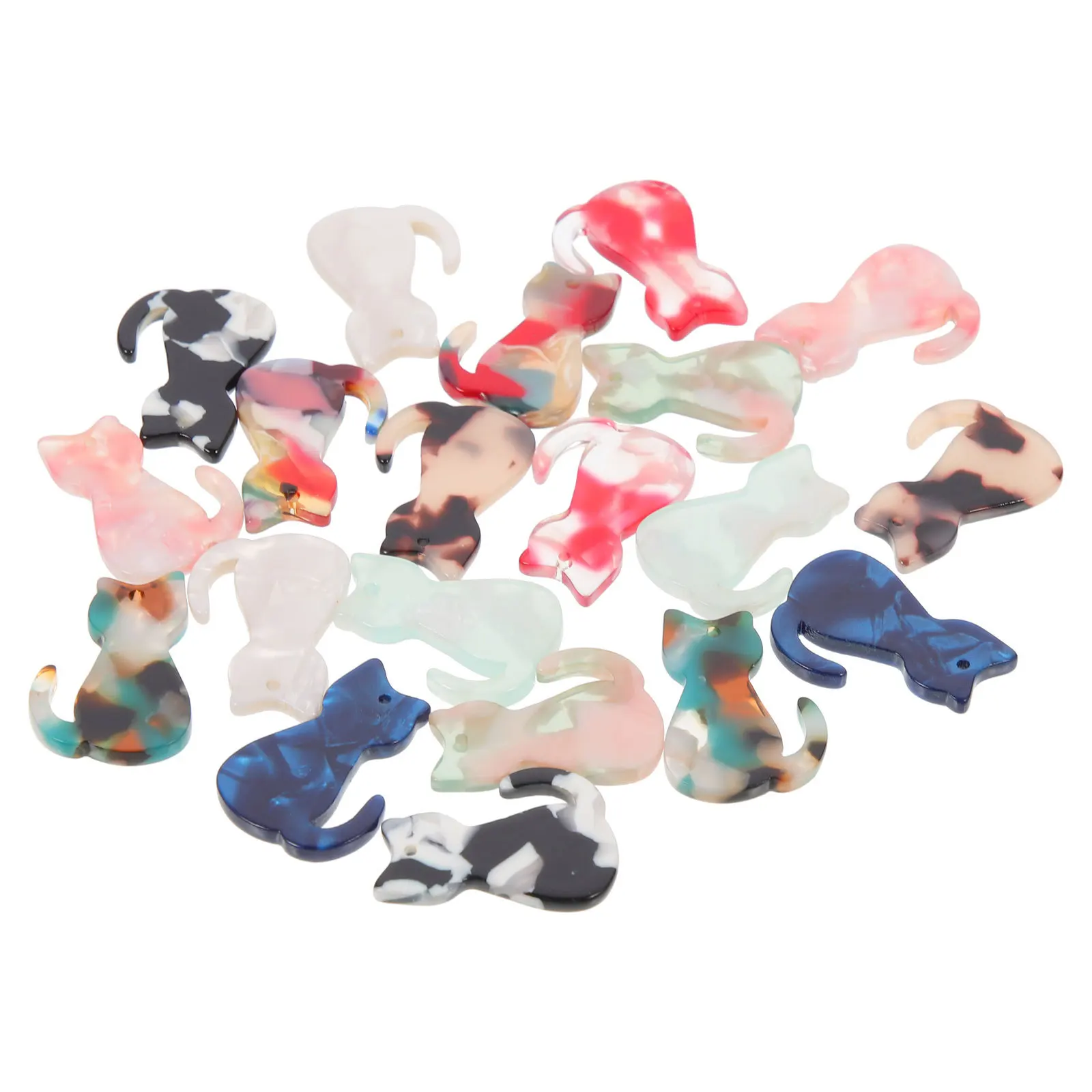 귀여운 고양이 펜던트 20개, 내구성 있는 키체인 참, 귀걸이 제작 DIY 펜던트, 가방 액세서리, 키체인 액세서리