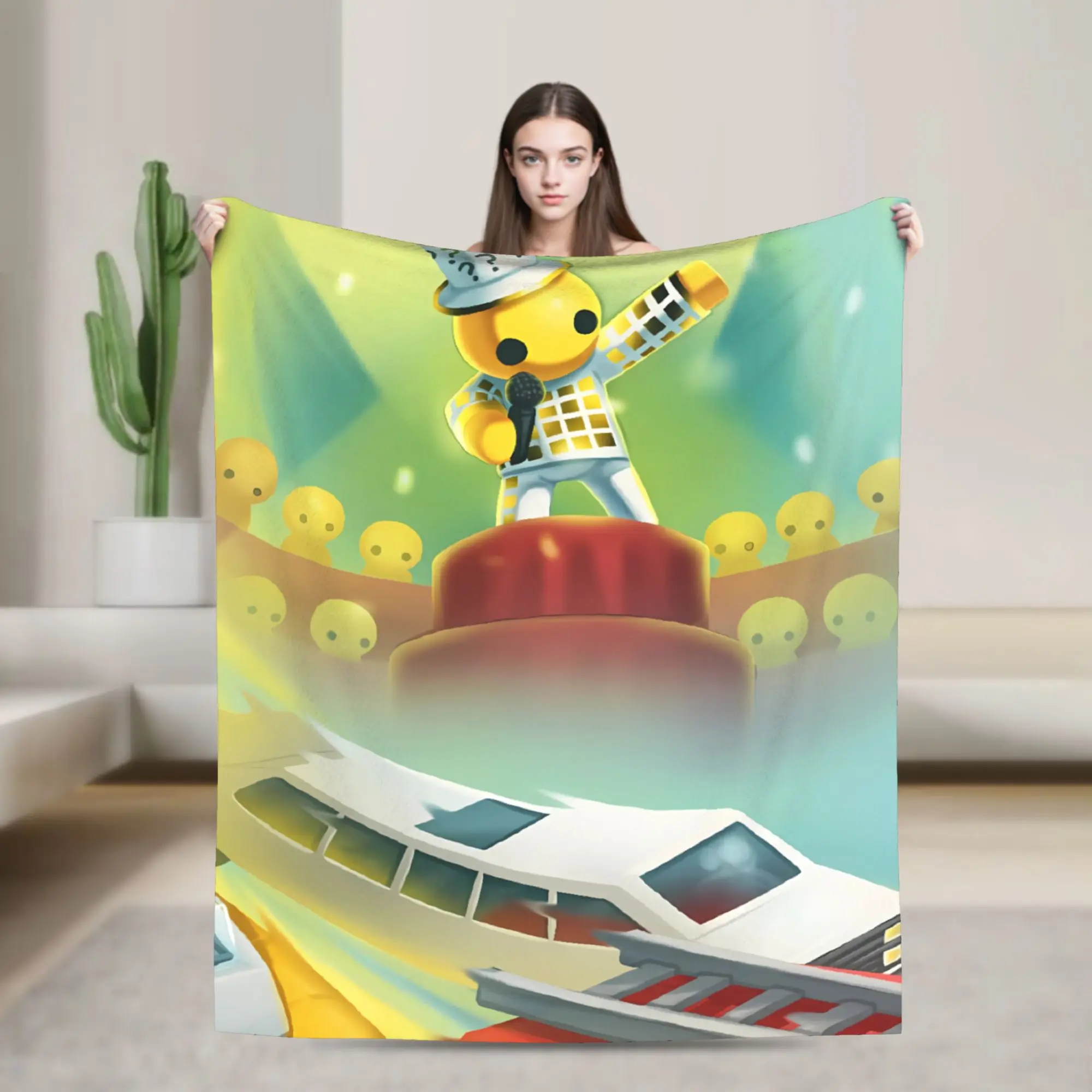 Super Soft Blanket Picnic Excited Wobbly Life Victory Podium Throw Blanket  Flannel Bedspread For Home Decor Fashion Sofa Bed