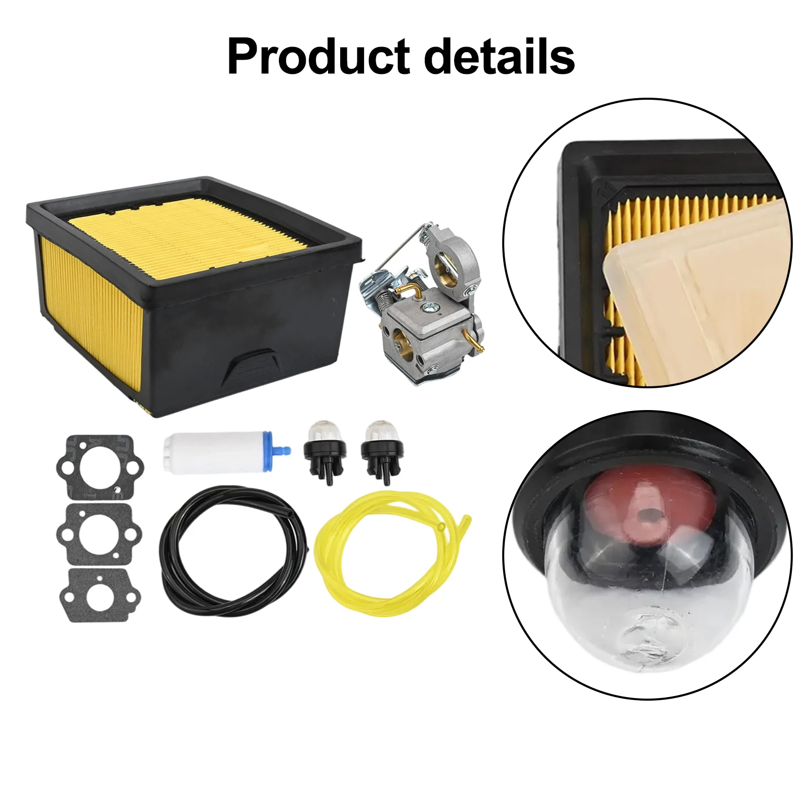 

Accessory Air Filter Kit Carburetor Kit Easy Installation Process Enhanced Performance Outdoor Equipment Repair
