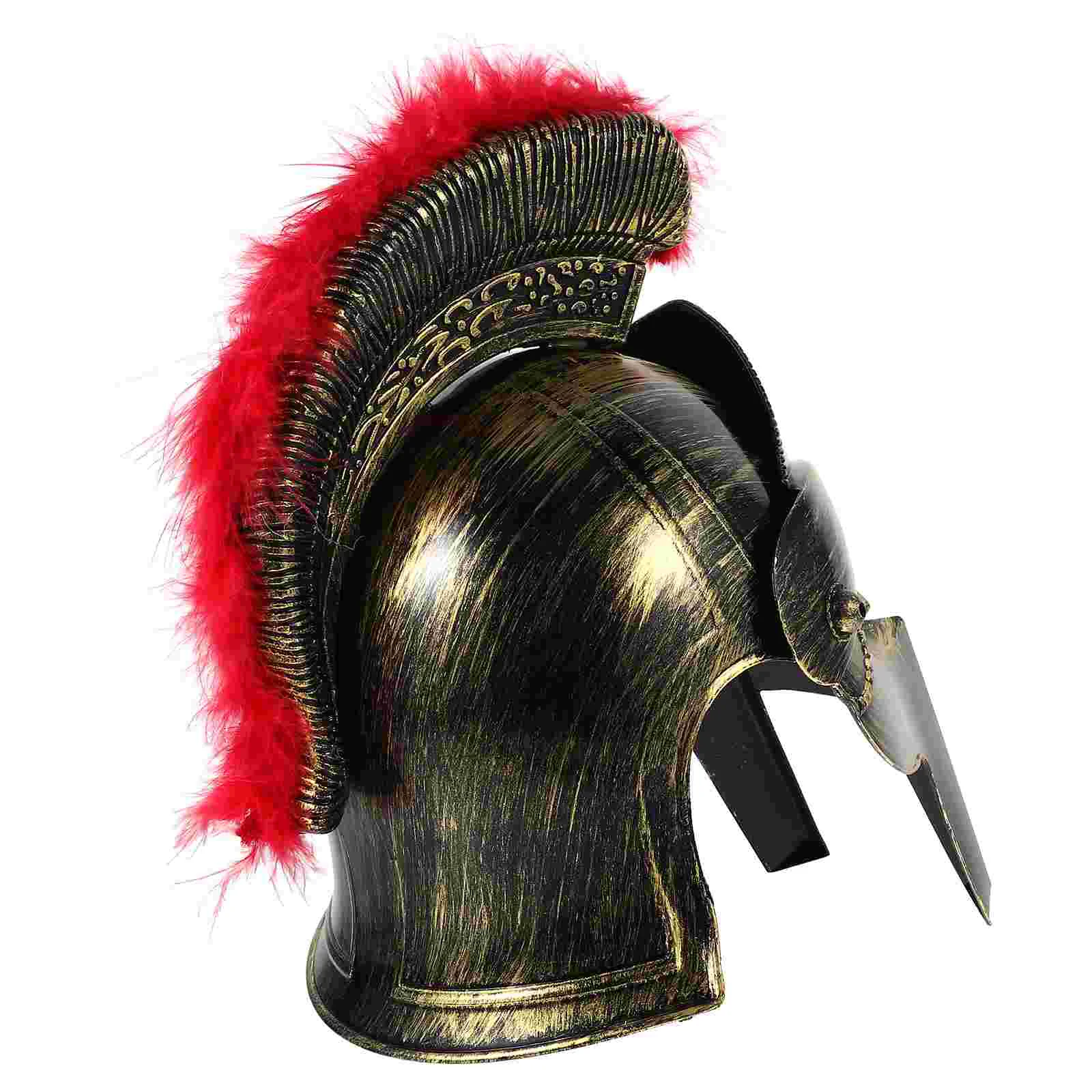 Costume Hat Cosplay Roman Adults Soldier Golden Plastic Gladiator