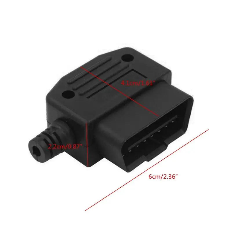 Car Auto OBD2 16 Pin Male Connector Plug Universal Car Diagnostic Tool Adapter